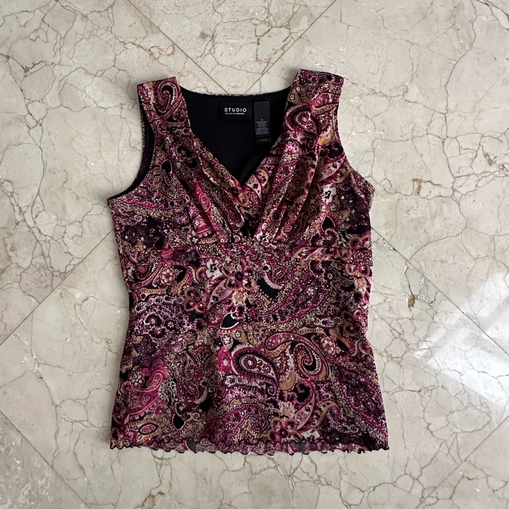 Vintage Studio by Liz Claiborne Paisley Top 🖤